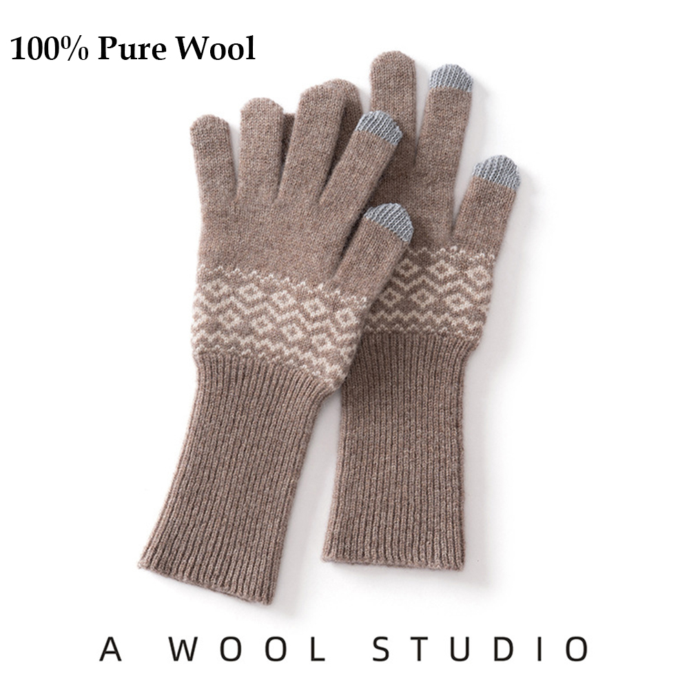 Winter Cycling Commute - Sarung Tangan Layar Sentuh 100% Wol,