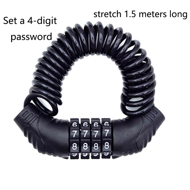 Cable Lock Flexible - Kunci Kombinasi Kata Sandi 4 Digit