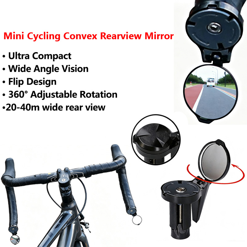 Mirror Handlebar Convex - Cermin Cembung Sepeda Ultra Ringkas -