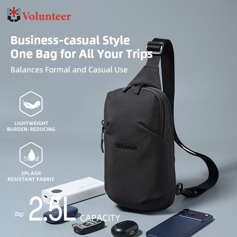 Waterproof Cycling Commute - VOLUNTEER Tas Selempang Dada 2.5L untuk