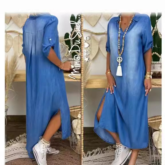 Gaun Denim Wanita Model Longga - Cycling Commute Outfit ulasan dan harga